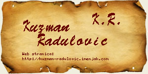 Kuzman Radulović vizit kartica